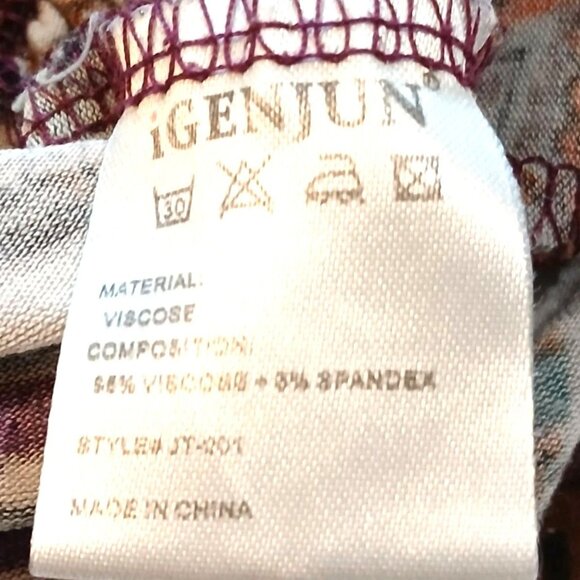 Women's Oversize Ruffle Tunic Size XL Mandala Bohemian Hippie Hipster Scoop Neck - Picture 5 of 6